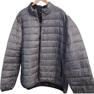 Mens Grey Swisstech Quilted Puffer Jacket Lightweight Polyester Warm Winter Coat